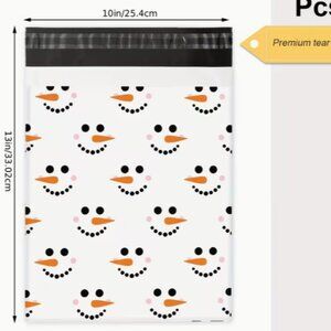 20-pack 10"x13" Winter snowman poly mailers